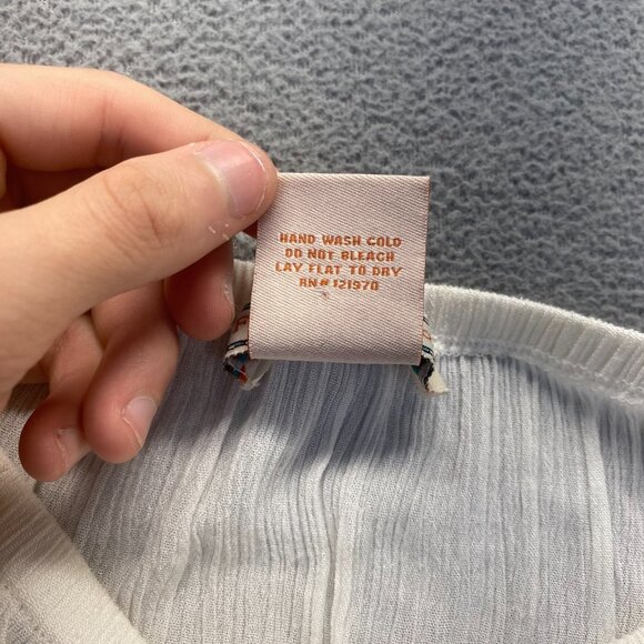 Flying Tomato Embroidered Rayon Floral White Dress Size Large - Picture 7 of 10